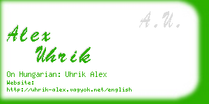 alex uhrik business card